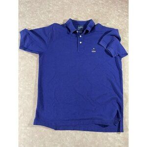 Faconnable‎ Mens Logo Performance Polo Shirt Short Sleeve Cotton Blue Large